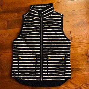 Striped Size Small J. Crew Quilted Vest
